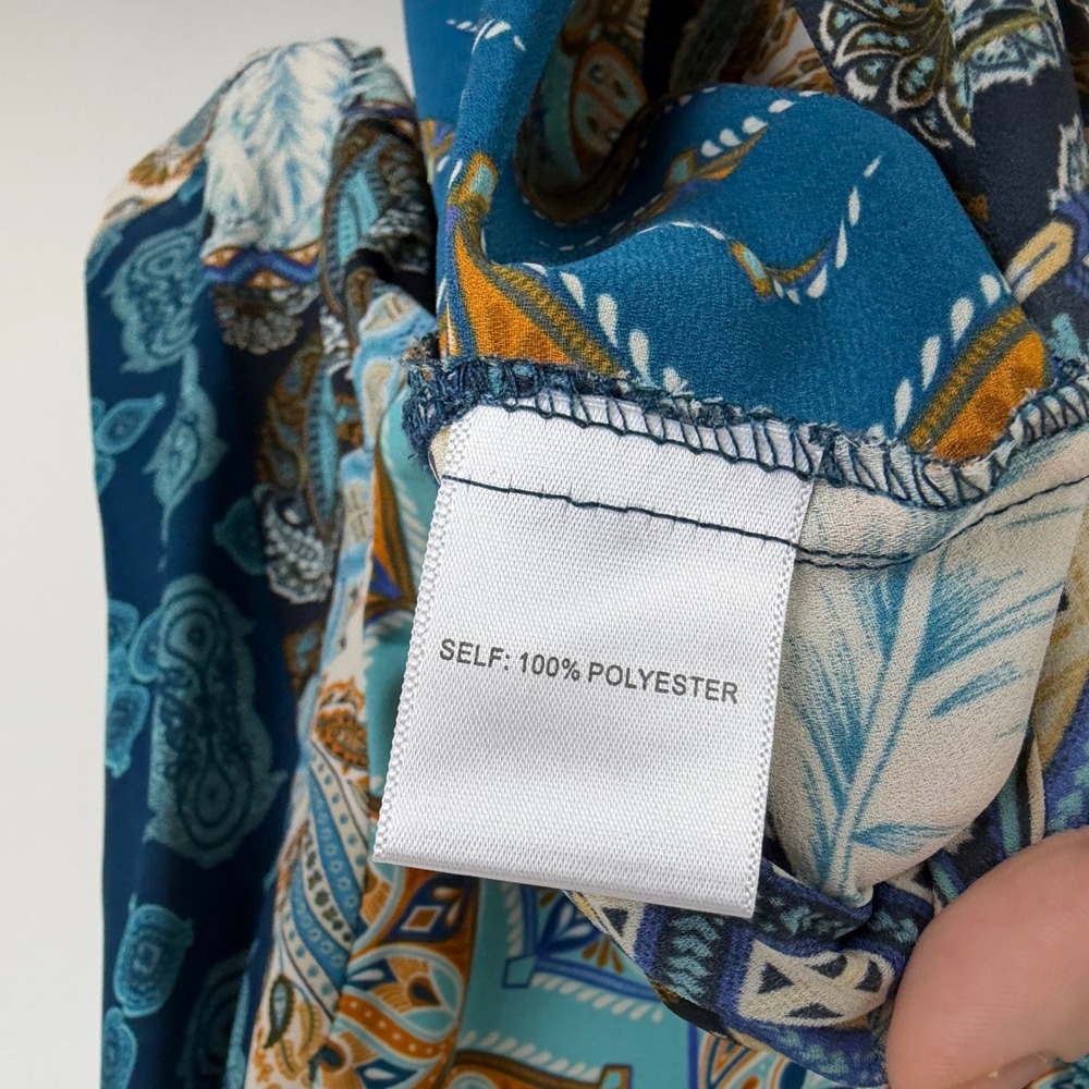 Rose + Olive Patchwork Paisley Button Down Shirt … - image 6